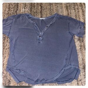 We The Free Denim Blue Top